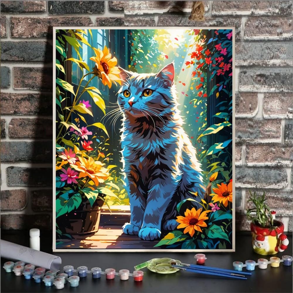 POLA - cat personページ Amazon.com: Cat Paint By Numbers Kit For Adults Canvas Cats