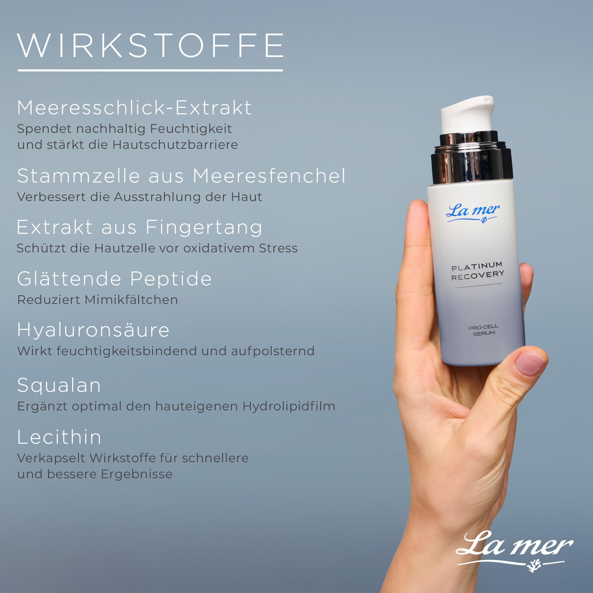 La mer Platinum Recovery | Pro Cell Serum 30 ml | Regenerierende Anti-Aging Pflege | Glättende Peptide für frischen Teint | Ohne unnötige Zusatzstoffe