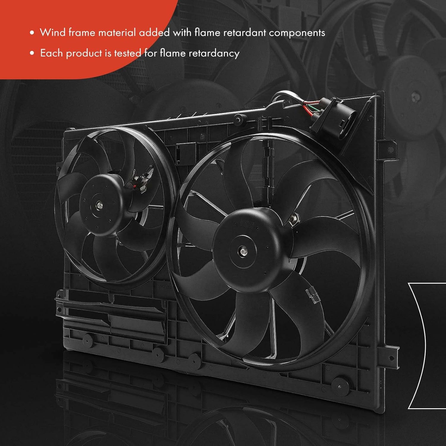 A-Premium Engine Radiator Cooling Fan Assembly Compatible with Volkswagen & Audi Models - Jetta 2006-2009/2011-2018, Passat 2006-2010/2012-2018, Golf, Tiguan, Beetle, CC, Eos, GTI, R32, A3 TT Quattro