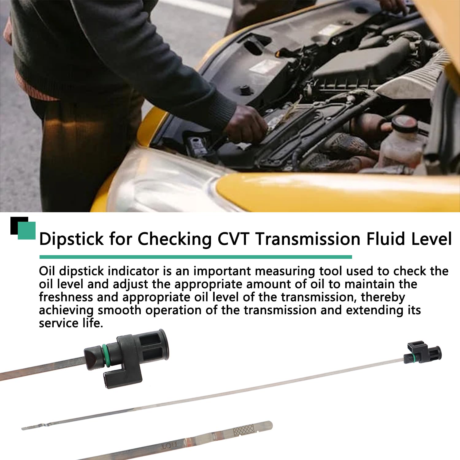 Dipstick Indicator Oil Level Gauge Compatible with Nissan Altima 2008-2018, Rogue 2015-2020 4 Cylinder 2.5 | Sentra 2017-2019 1.6L Turbo | CVT Transmission Fluid Dipstick Replacement #31086-JA00A