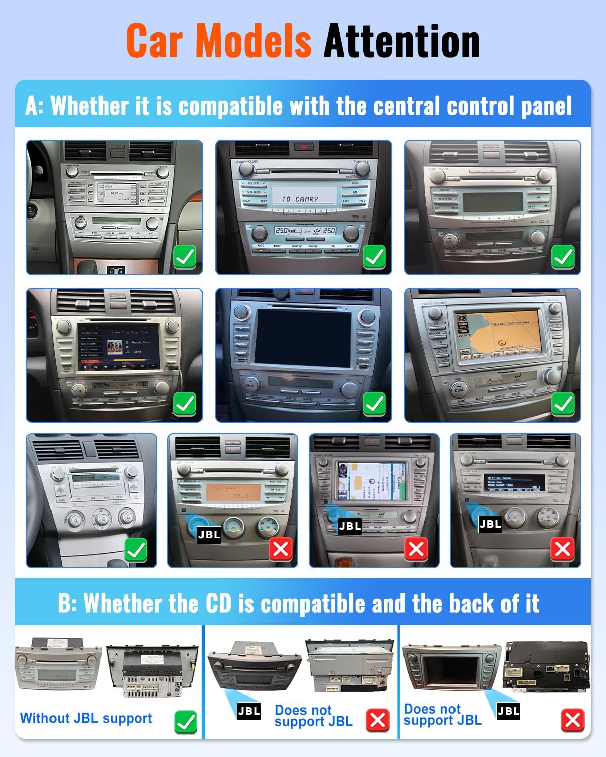 2+64GB Realdio Android 15 Car Radio for Toyota Camry 2006-2011 Wireless CarPlay Android Auto, 9 Inch Touch Screen Car Stereo with GPS WiFi Bluetooth EQ FM/RDS 26UI Backup Camera MIC