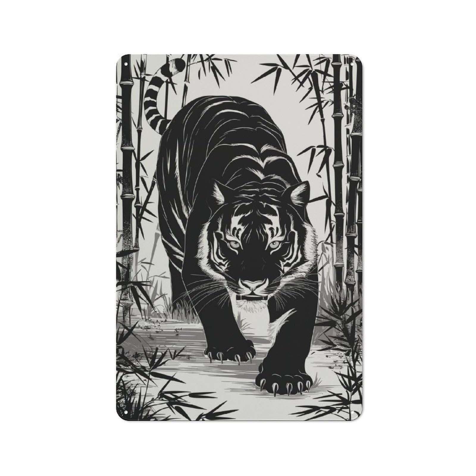 Junmoney Vintage Tiger Vintage Tin Sign 30X20cm With For Man Cave Or Games Room, Suited To Wall Displays In Games Rooms And Man Caves