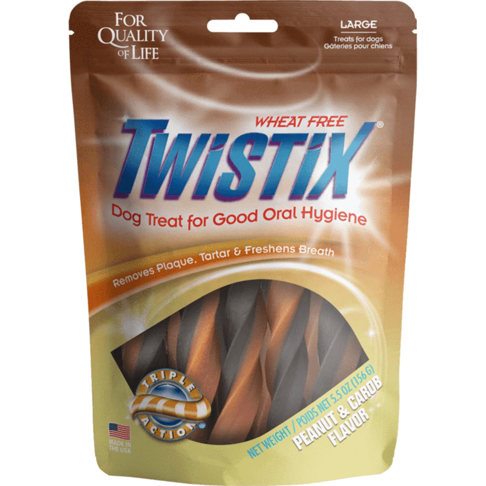 Buy Twistix Canister Twisted Dental Dog Treats with Peanut and Carob