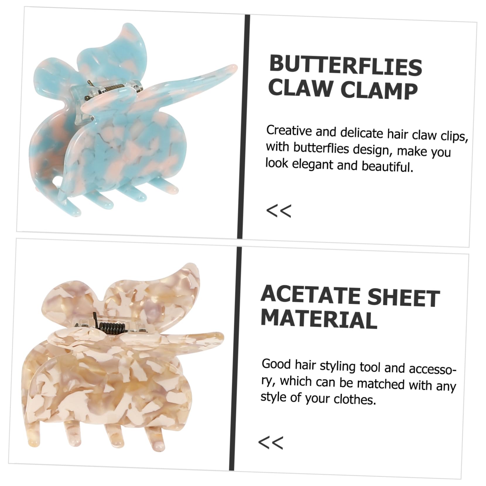 Ipetboom 5 Set Eleganti Fermagli Per A Farfalla Da Donna Fermagli Per Alla Moda Accessori Per Da Ragazza Non Elastici 4 Pezzi*5
