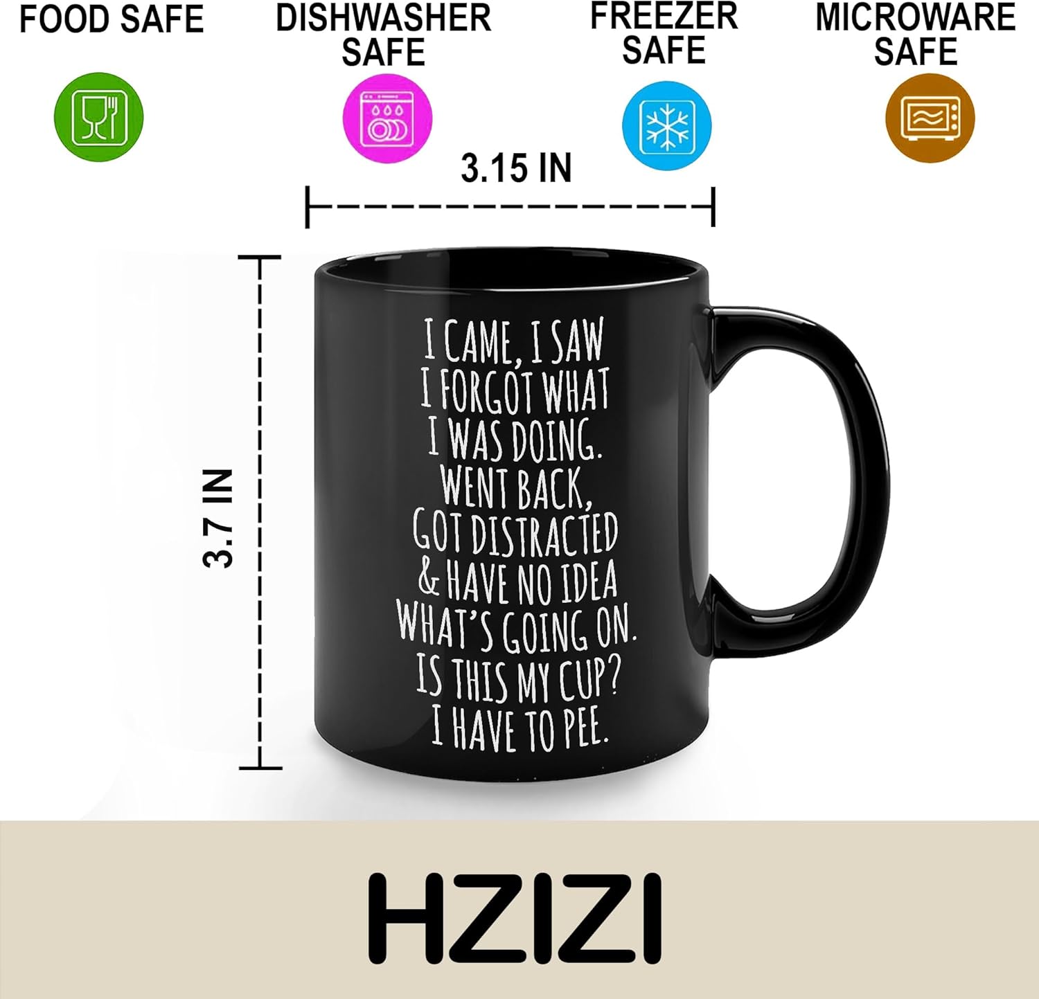 Funny Mug Senior Citizens I Came I Saw I Forgot What I Was Doing - Funny, Sarcasm, Sarcastic gifts for Elderly Grandma Grandpa Mom Dad Birthday Gift Retirement Gift Black 11oz Ceramic Coffee Mug 11oz - Image 7