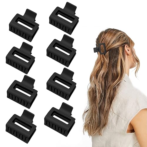 Pinzas para el cabello de garra para mujeres y niñas, clips rectangulares mate de 2 pulgadas para cabello fino o grueso, pinzas antideslizantes para
