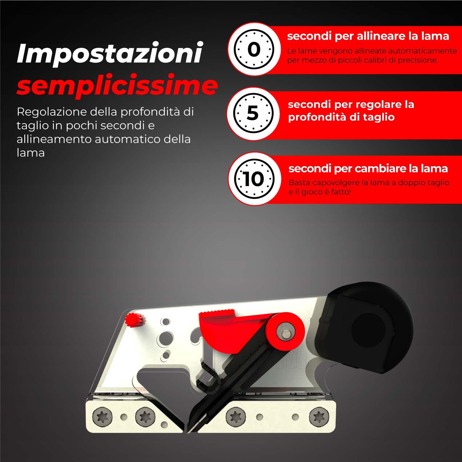 RALI G03 EVOLUTION N Pialleto a battuta senza affilatura per falegname. Pialleto a una mano con suola pesante, ideale per battute professionali | Regolazione ultra-facile della profondità