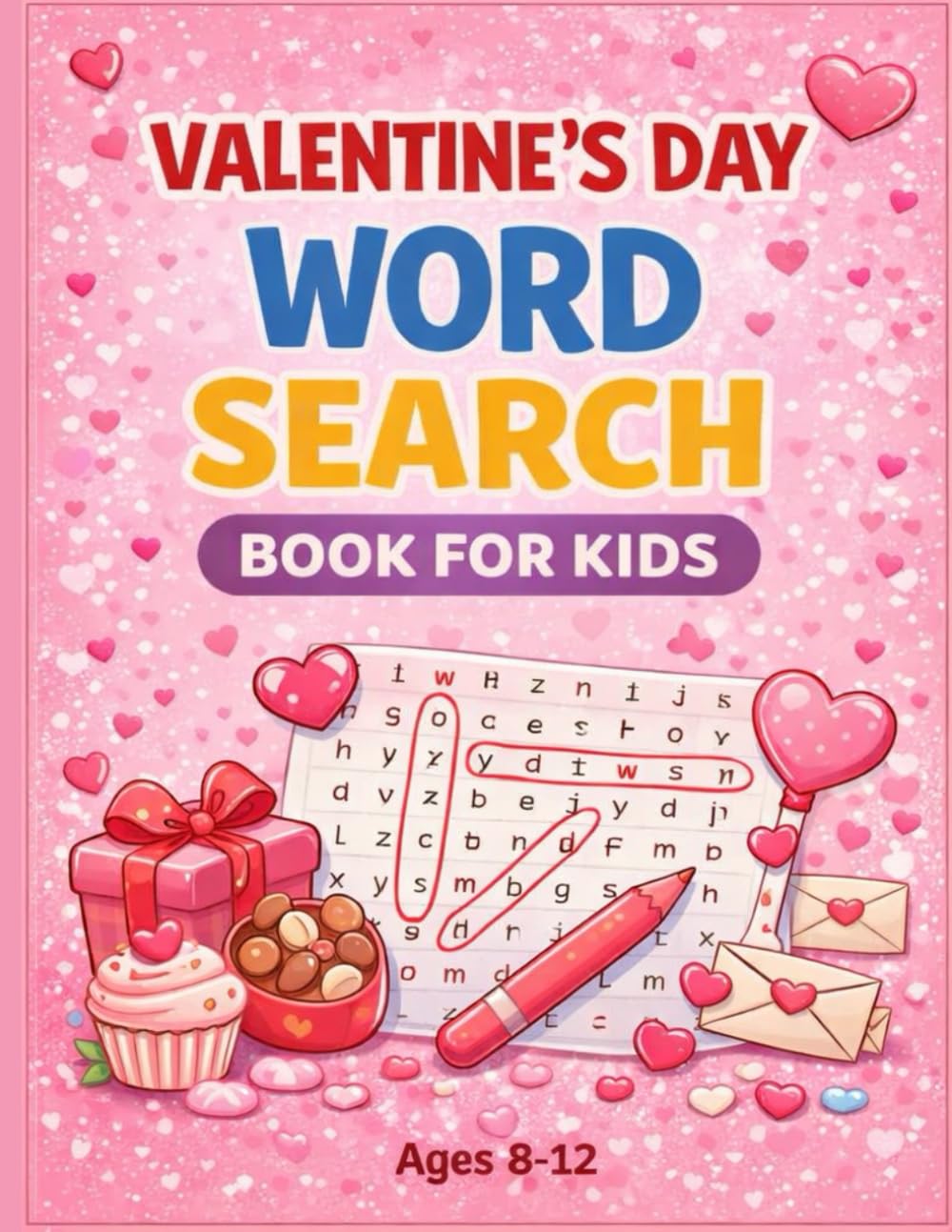 Valentine's Day Word Search Book For Kids 8-12