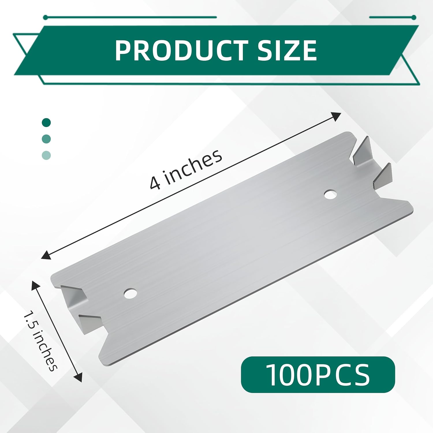 100 PCS Nail Plates for Wood Studs 1.5 x 4 Inch, Galvanized Steel Nail Plates for Wire Protection​