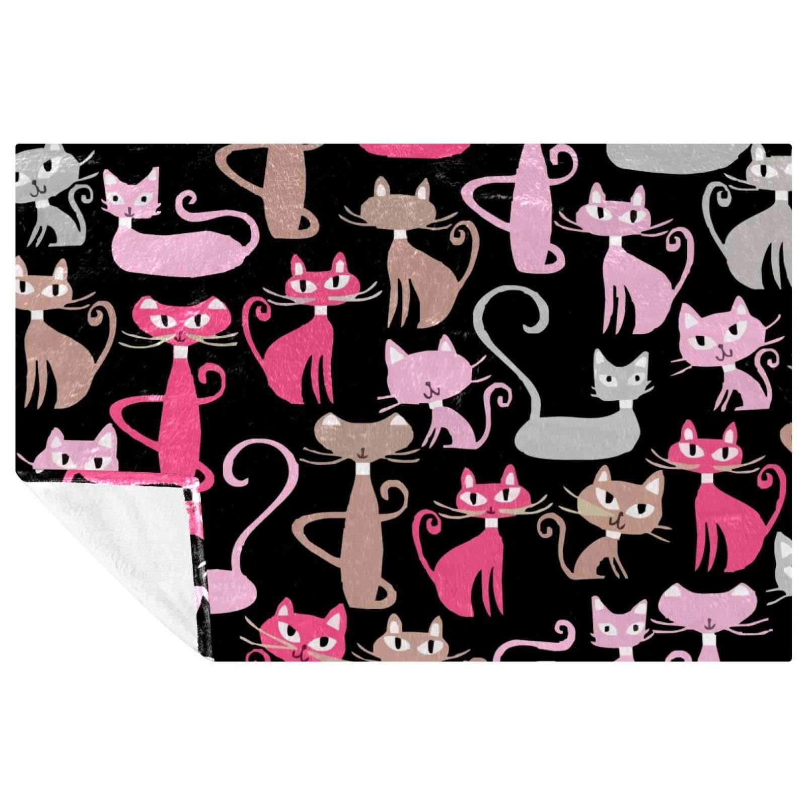 Couverture douce motifs chats marron pour envelopper de douceur vos enfants