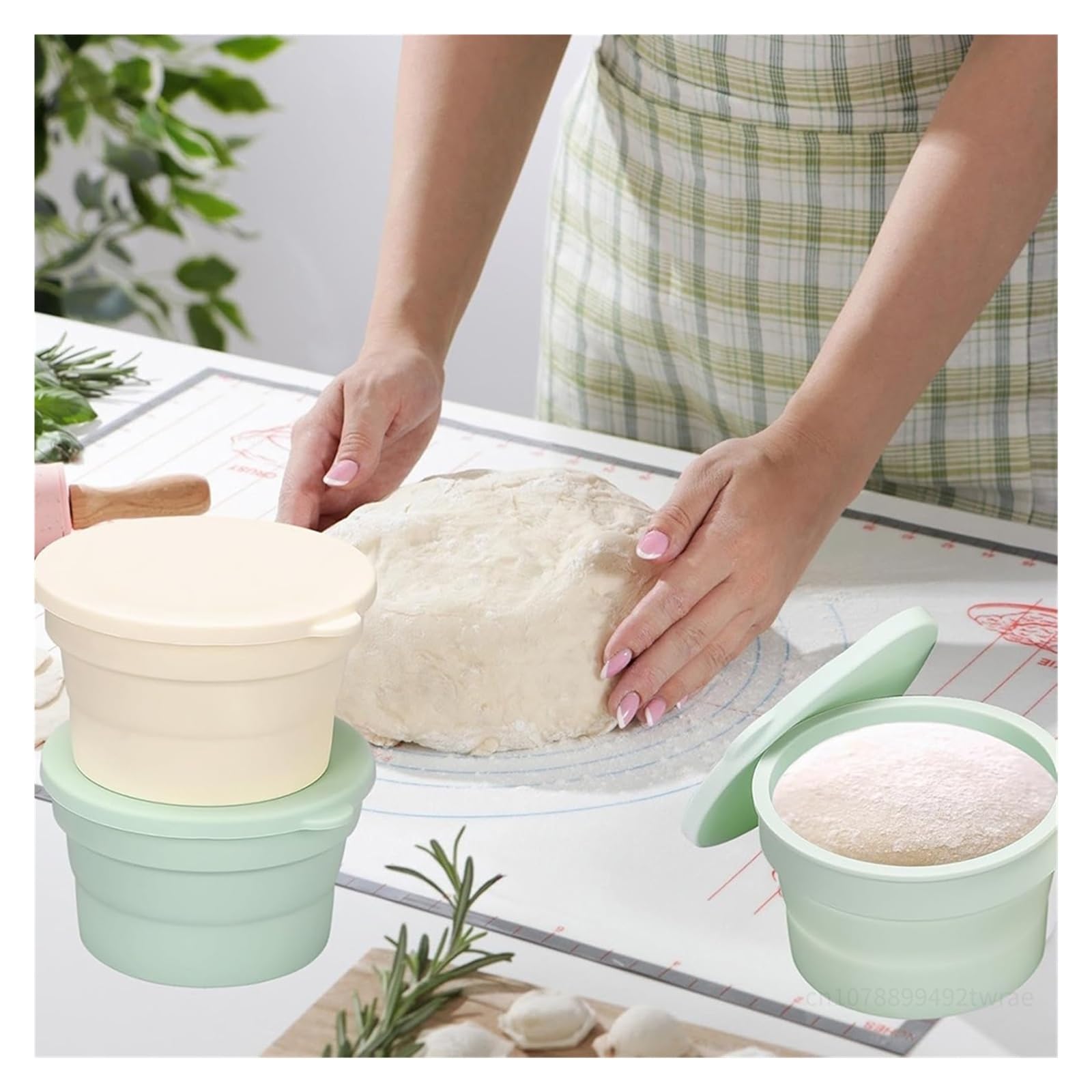 Składane pudełko do wyrastania pizzy, akcesoria kuchenne pieczenia chleba(2pc White)