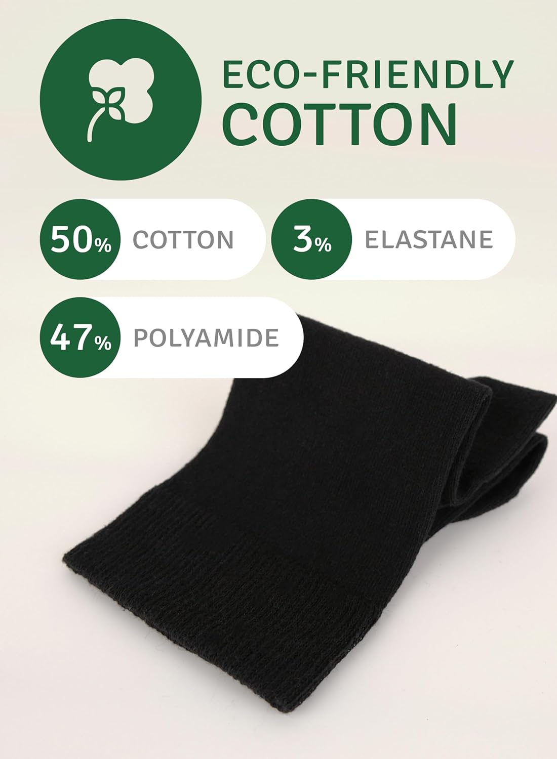 Women's Cotton Crew Socks, Plain Color, Regular Fit | Soft Casual Socks for Trouser | Shoe Size: 6-9/9-12 (4 Pairs) - Image 4