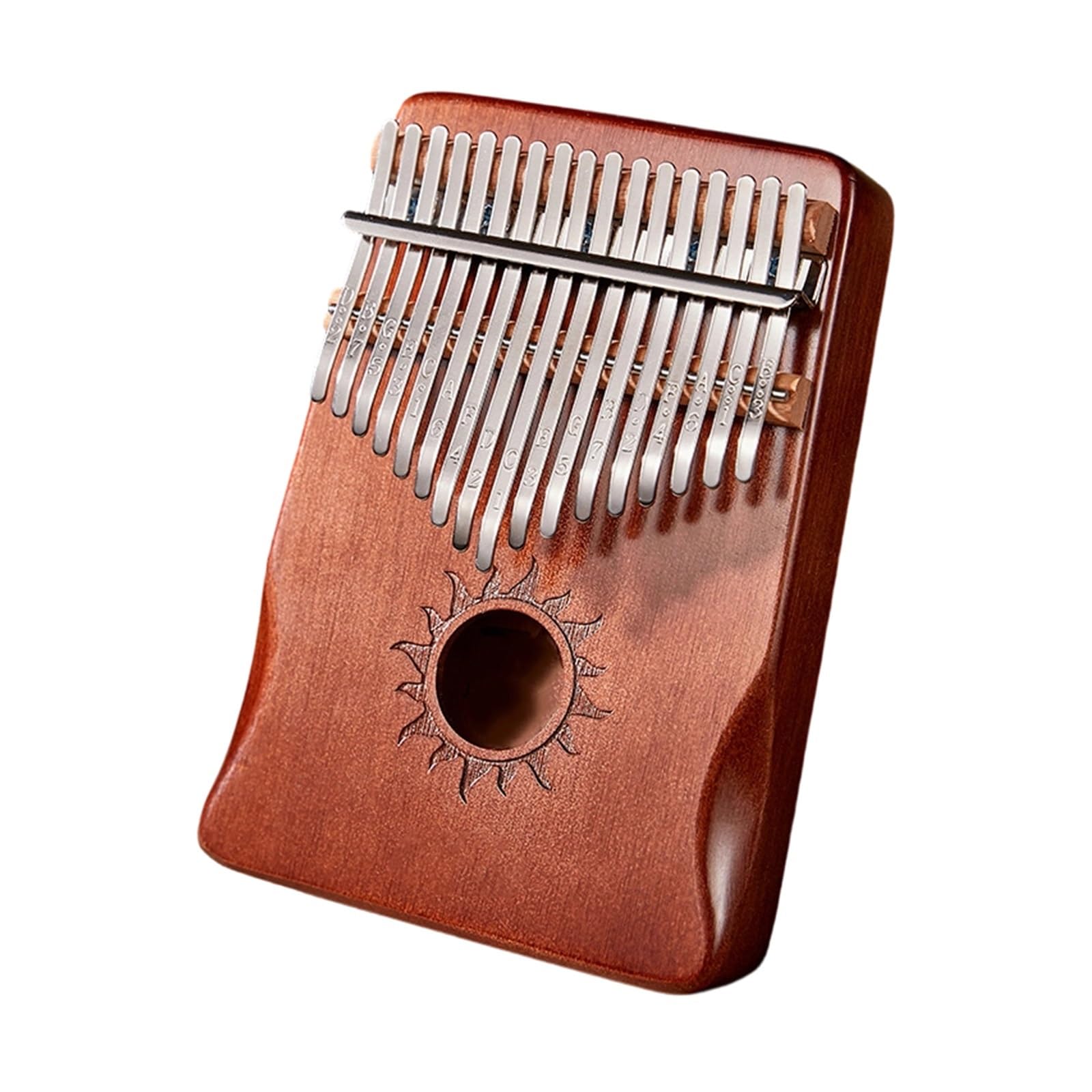 Strumento Musicale Portatile In Legno Massello Kalimba A 17 Note Con Motivo(Coffee)