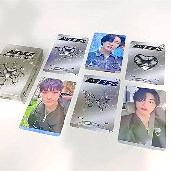 PYAJUU ATEEZ Photocard - Kpop Ateez 50 peças Laser Lomo Cartão e