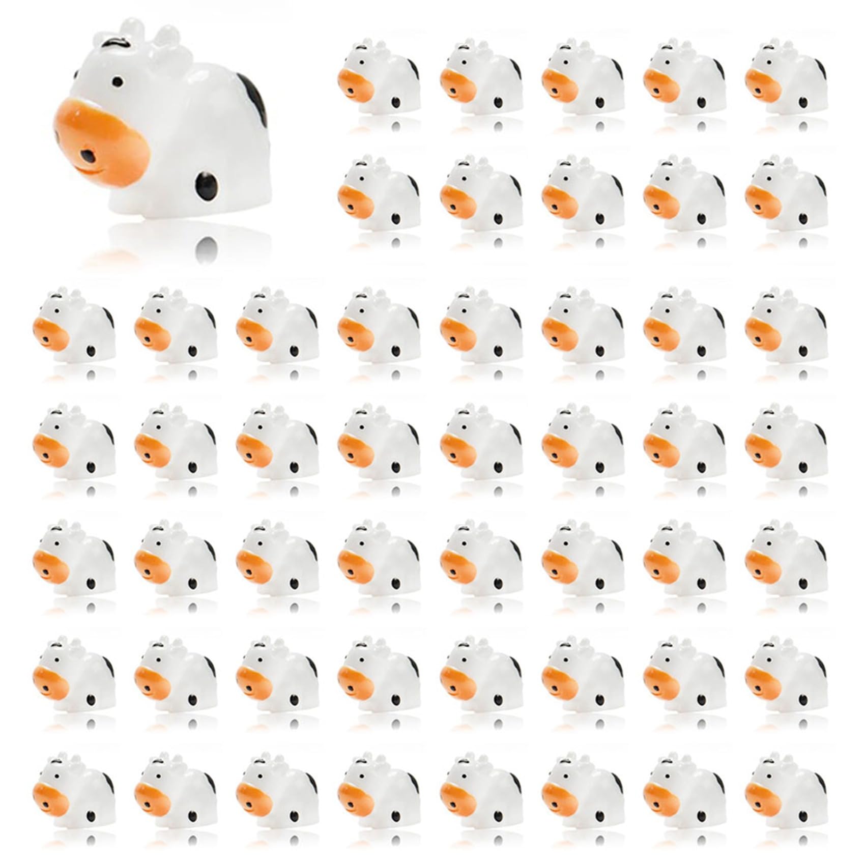 Vjsujehgy 200 Pcs Mini Cow Figurines Resin Cow Miniature Animals Figurines Fairy Garden Miniature Moss Landscape DIY Crafts