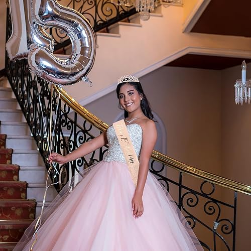 Miniatura 323 de CIEHER Juego de corona de cumpleaños 50 + banda de 50 y fabulosa banda + pin de perlas, tiara, regalos de 50, decoraciones para mujeres amigas