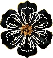 Vista 23 de Decoración artística de pared de flores de metal, escultura floral moderna y rústica de 9 pulgadas, hierro envejecido para colgar en la pared