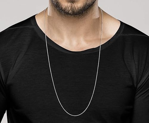 Miniatura 4 de Miabella Solid 925 Sterling Silver Italian 1mm Box Chain Necklace for Women, Made in Italy