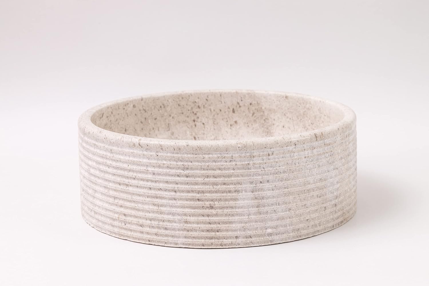 Natural Stone Vessel Bathroom Sink - Brushed Blizz Marble - Vanity sink