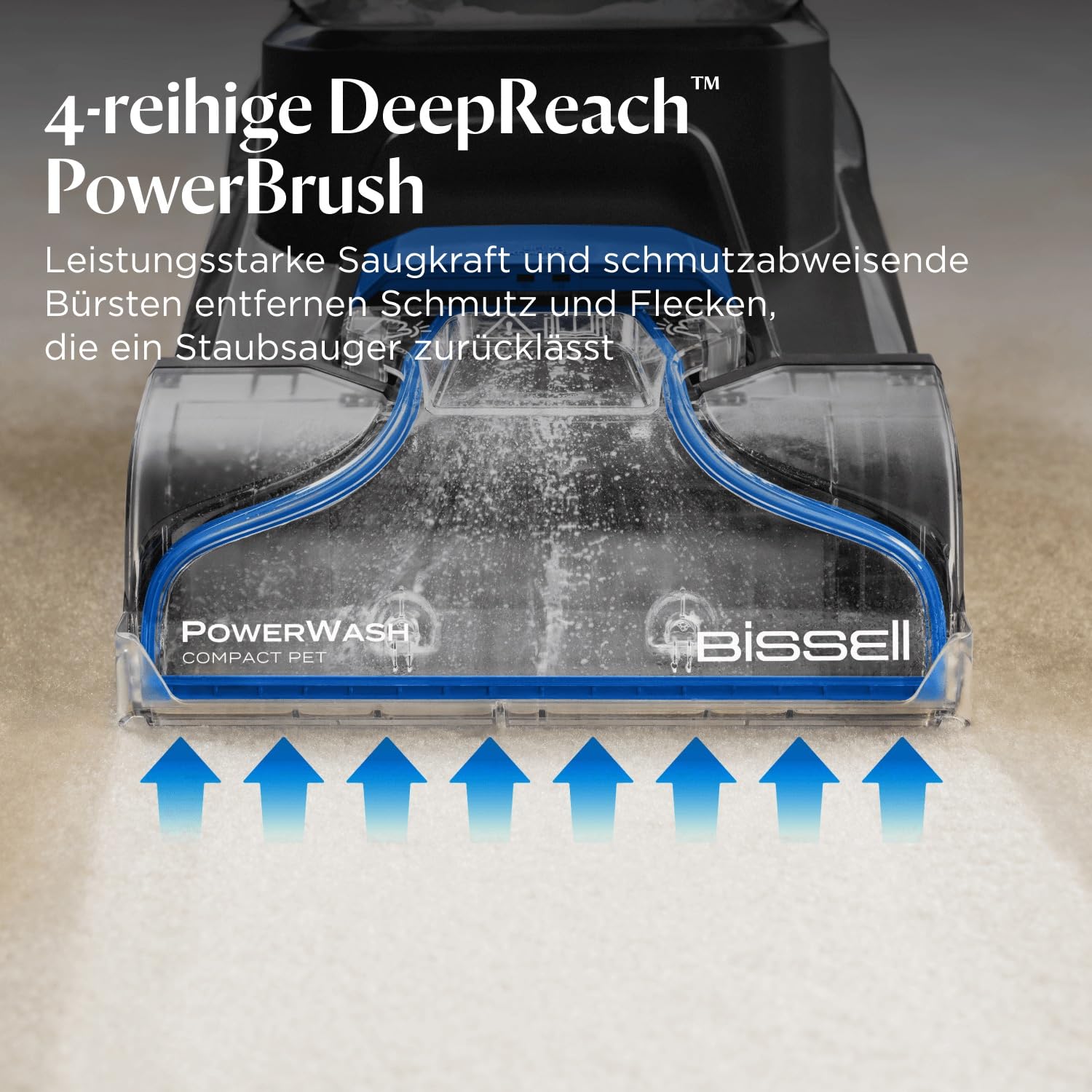 BISSELL PowerWash Compact Pet, Kompakter Upright- Teppichreiniger und Polsterreiniger für Haustierflecken,Fleckenreinigung auf mehreren Oberflächen, Abnehmbare Zubehörteile, 600W, Mit Kabel, 4058N