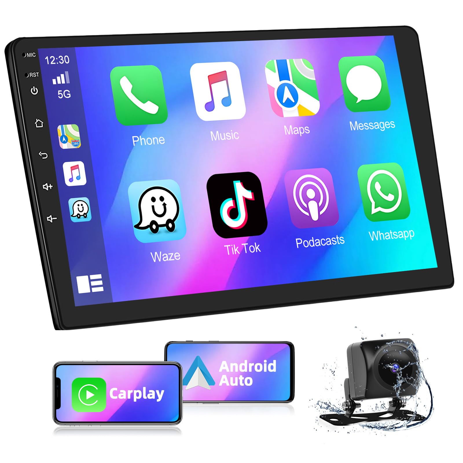 Podofo Autoradio 2 Din Avec Bluetooth Et Écran 7 Pouces - Lecteur Mp5