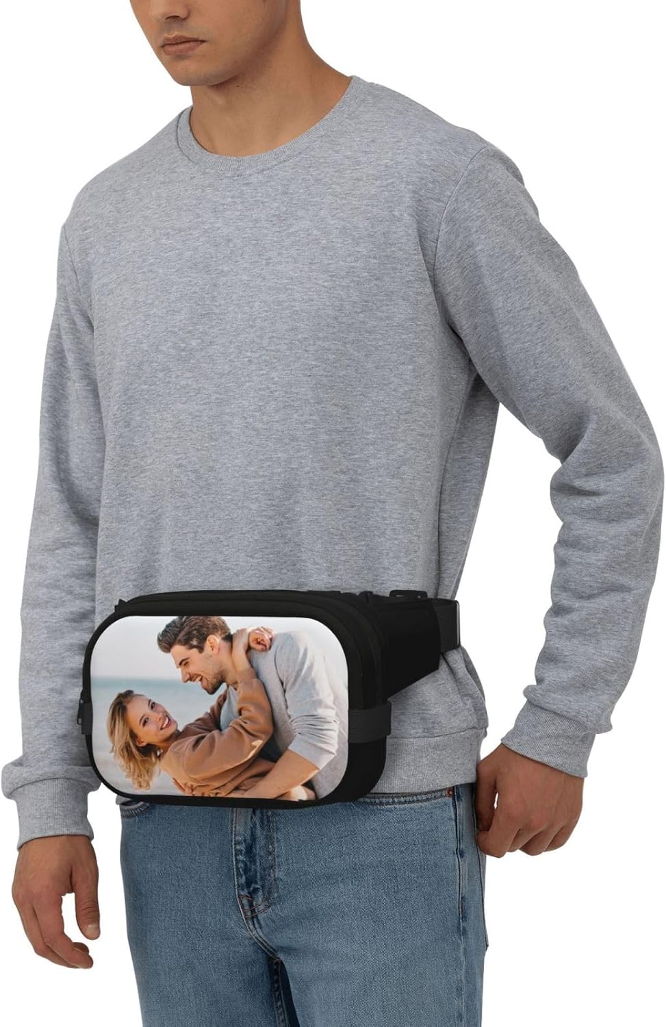 Custom Fanny Pack Unisex, Personalized Belt Bag with Name Text Logo Photo, Customized Waist Packs Gift for Sport Workout Running Hiking Travel, Black - Image 3