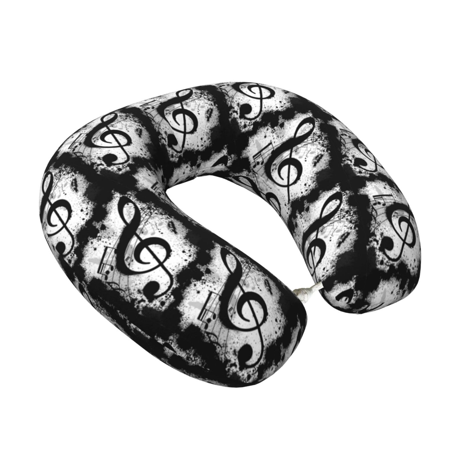 LKYMOH Music Notes, Travel Neck Pillow U-Shaped Memory Neck Support Soft Comfortable With Washable Cover For Airplane Car Traveling and Office