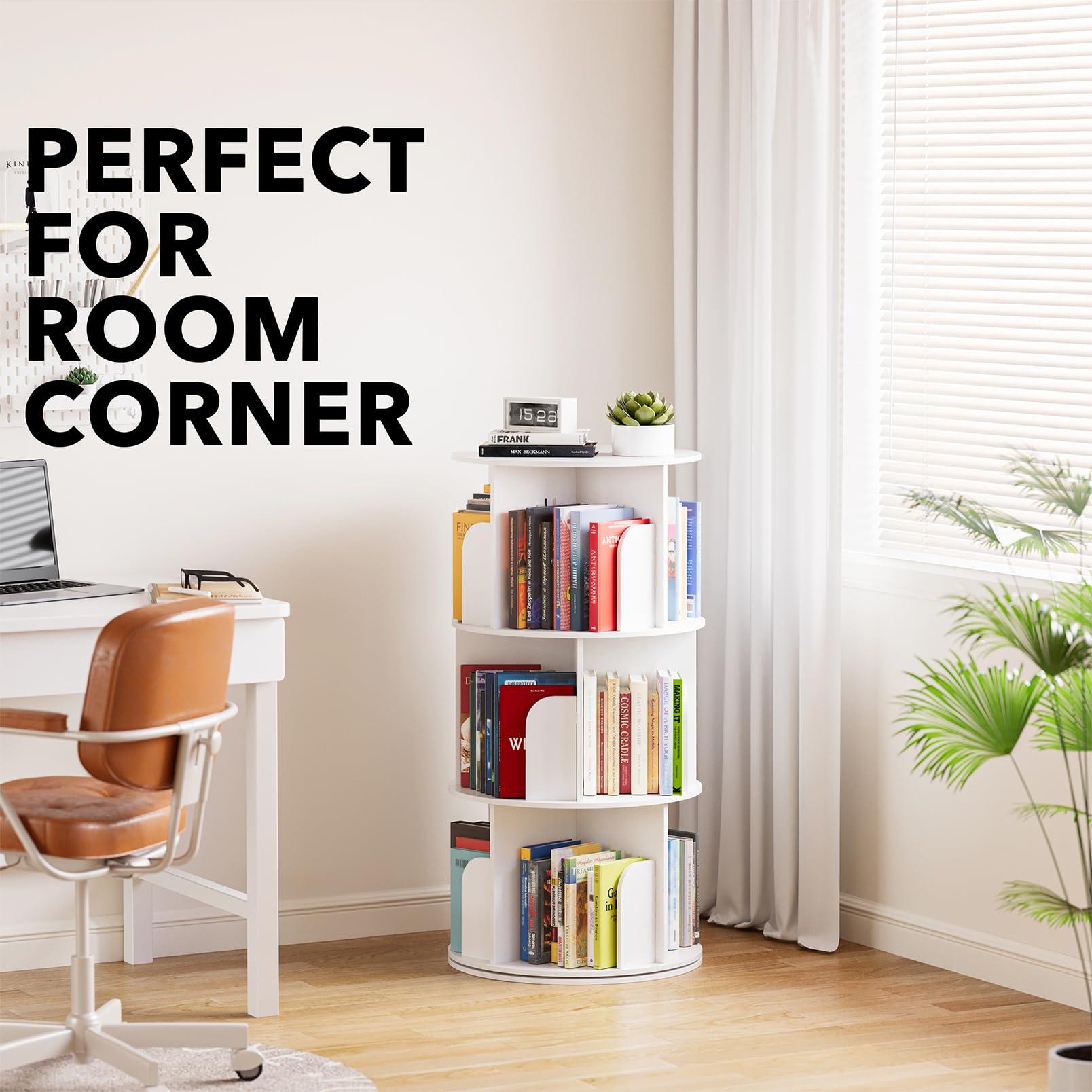 Amazon.com: SpaceAid Cross Style 3 Tier Rotating Bookshelf