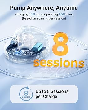 Bear Breast Pump Hands Free, Wearable Breastfeeding Pumps Strong Suction Low Noise, 4 Modes& 9 Levels Electric Breast Pump Portable, 19/21/24mm Insert Flange, 2 Packs