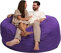 Vista 63 de ULTIMATE SACK 6000 Silla Puf de 6 Pies con Reposapiés, Funda de Gamuza Negra – Tumbona de Espuma de Gran Tamaño, Asiento de Suelo, Sofá Pequeño