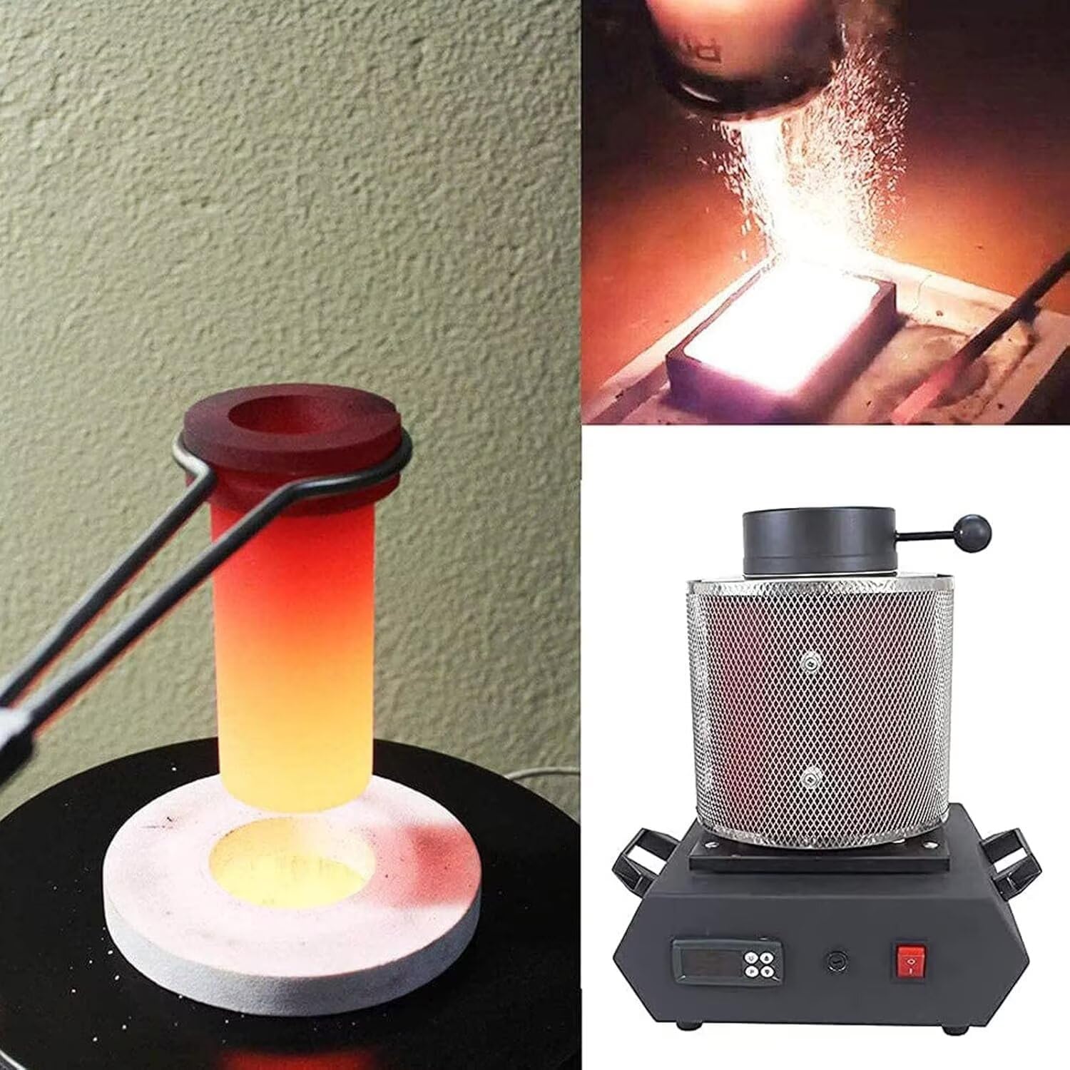 Pistola de Calor Industrial 1150°C con Pantalla LCD Digital, Control de Temperatura Variable y Doble Velocidad de Ventilador para Termoencogido, Decapado, Soldadura y Manualidades,Red has net-1kg