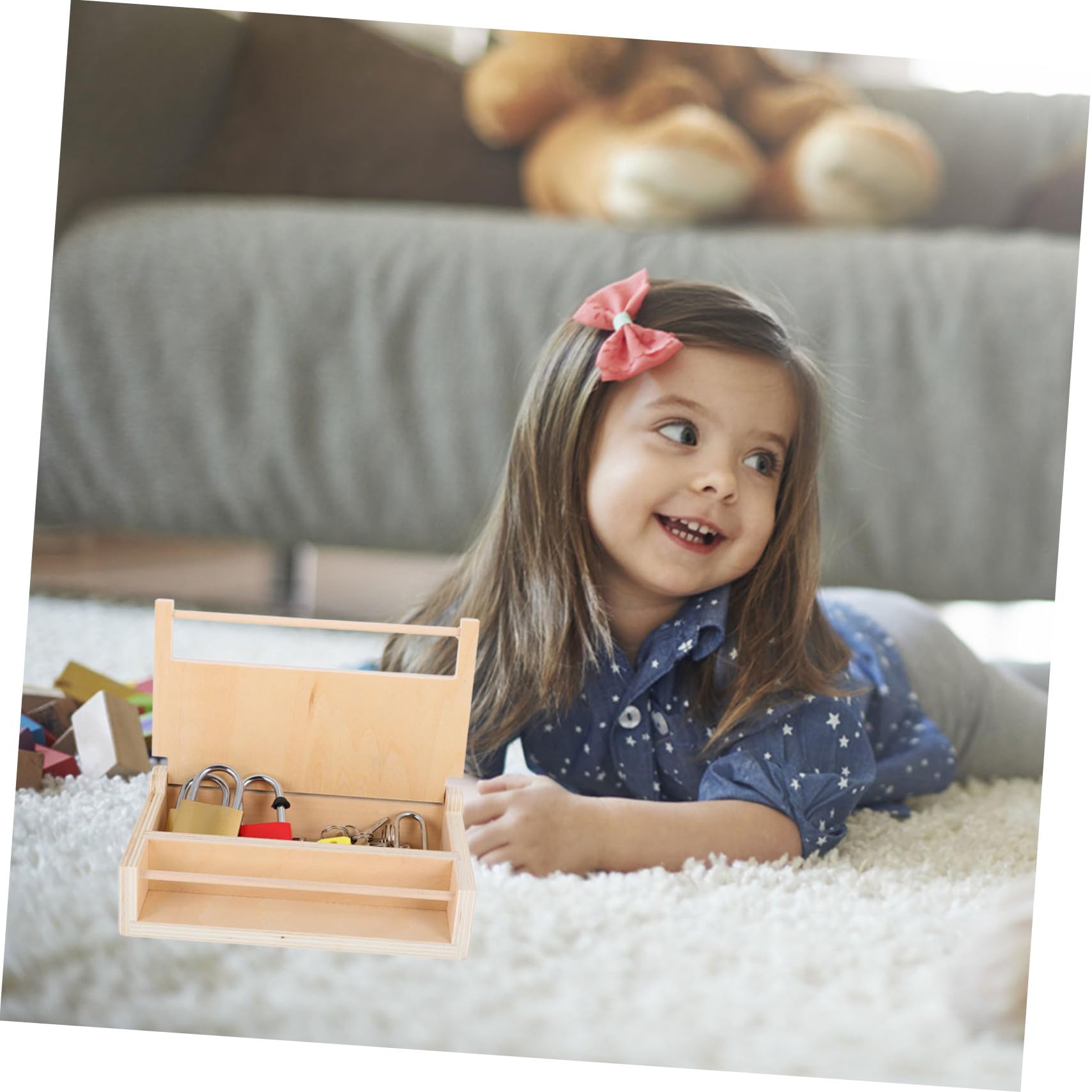 Juguete Montessori de Madera y Metal para Niños Cerraduras y Llaves Que Mejora la Coordinación Mano-Ojo y Promueve el Crecimiento Intelectual en Interacción Padre E Hijo