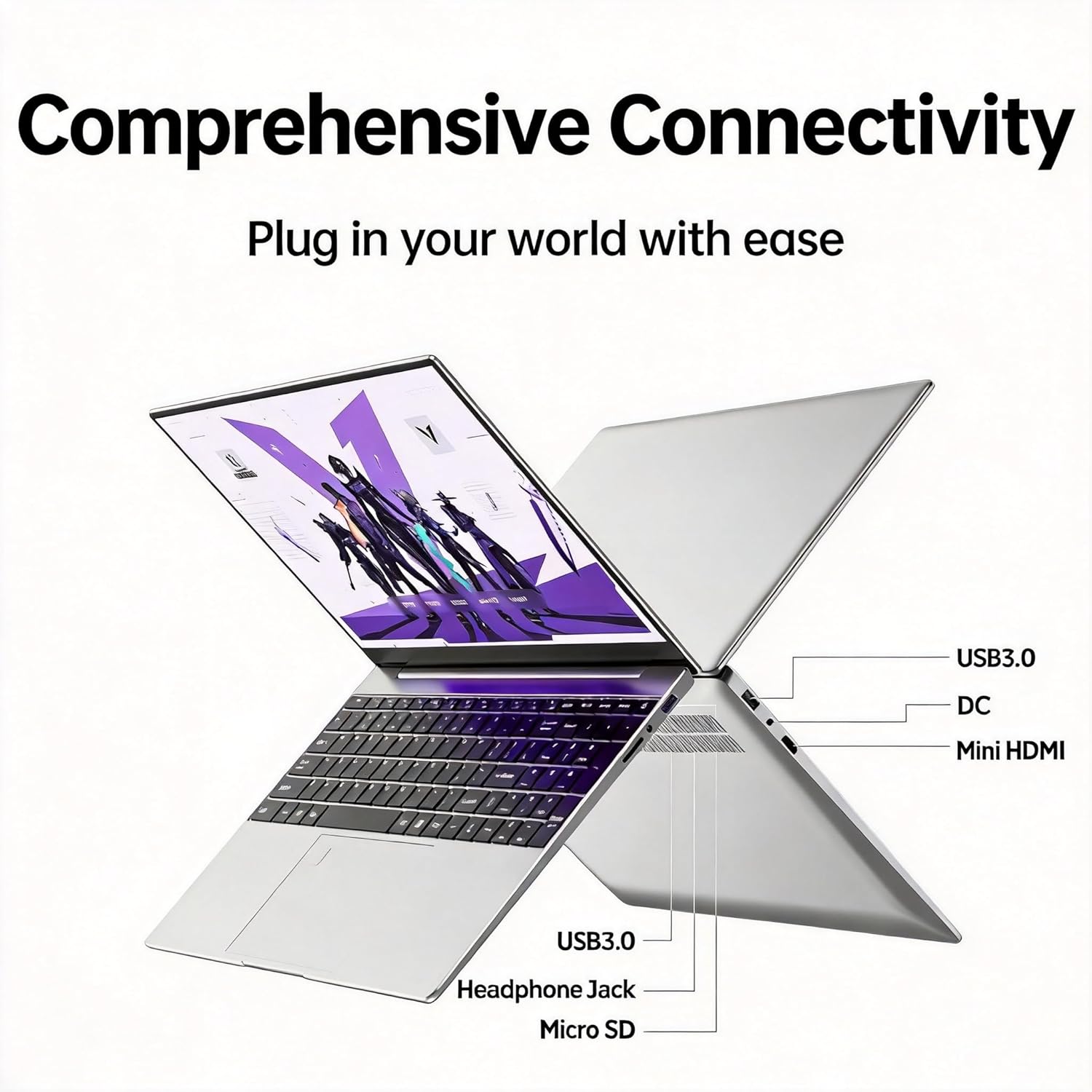 2026 Latest 15.6'' Laptop Windows 11, 8GB RAM 256GB SSD, Pentium 6500Y (3.40GHz), Backlit Keyboard, 1080p Full HD Display, Fingerprint, Webcam, USB3.2, Mini-HDMI, TF Card Slot, up to 16GB RAM 2TB SSD image 7