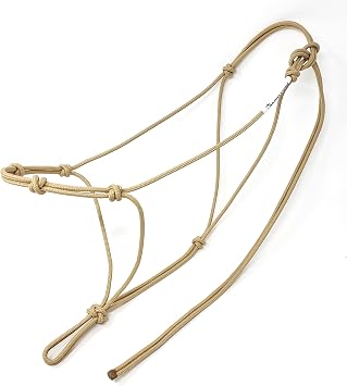 4 Knot Horse Rope Training Halter - 3/16" 5mm Very Thin! Stiff Polyester Rope