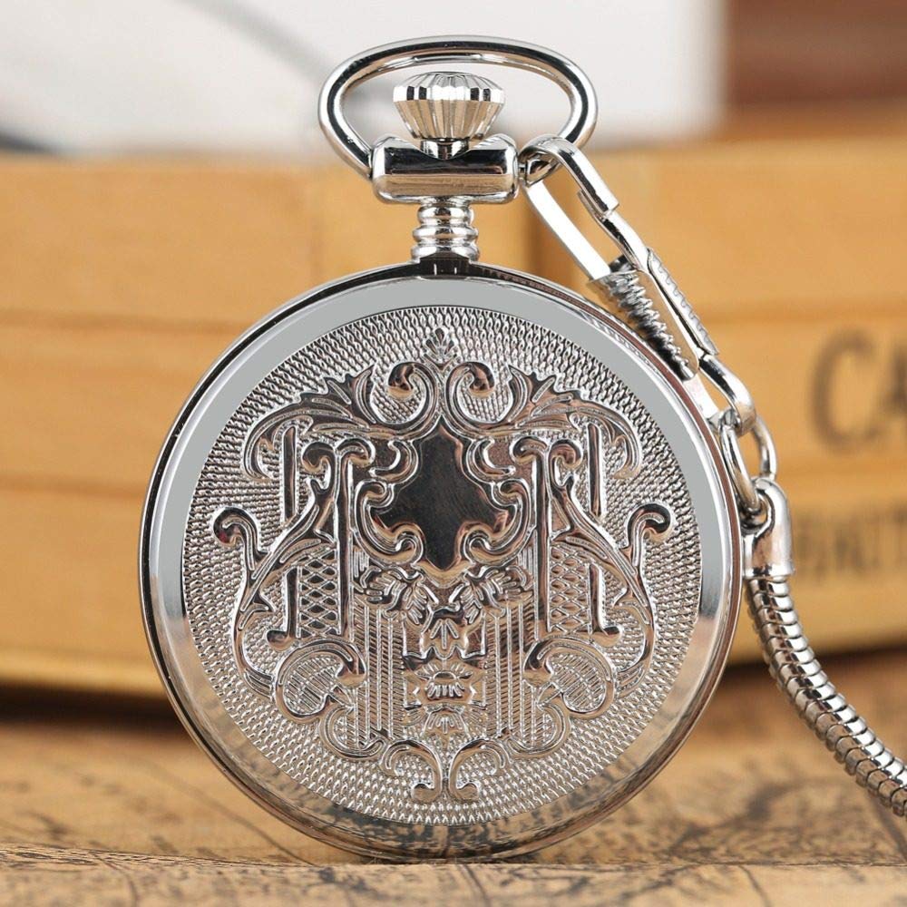Luxus leuchtende Ziffern Automatische mechanische Taschenuhr selbstwickeln Decoration