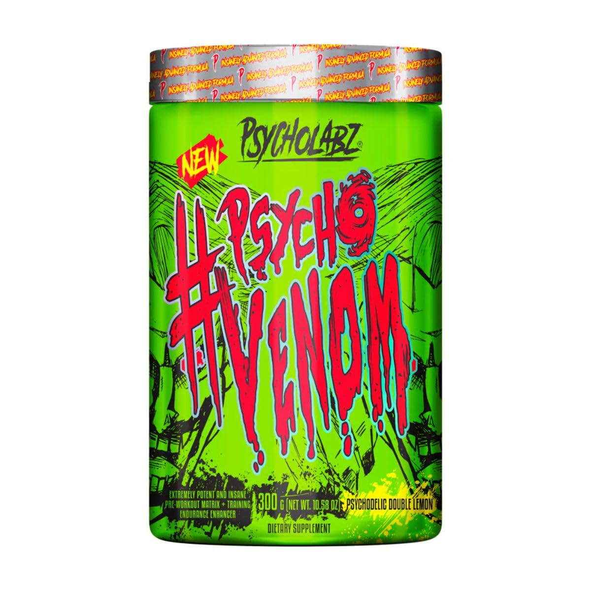 Pre Treino Psycho Venom 300g - Double Lemon - Psycholabz - Sabor