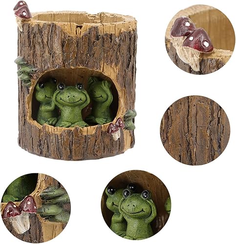 Miniatura 9 de Segreto Macetas creativas con agujeros de drenaje, jarrón de resina para decoración del hogar para suculentas, flores, cactus, decoración de