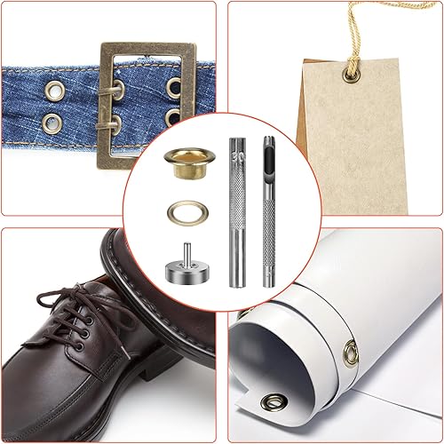 Miniatura 7 de Preciva - Juego de herramientas de ojales de 316 pulgadas, 440 piezas de ojales y varilla de molienda extra, herramienta de ojales para manualidades