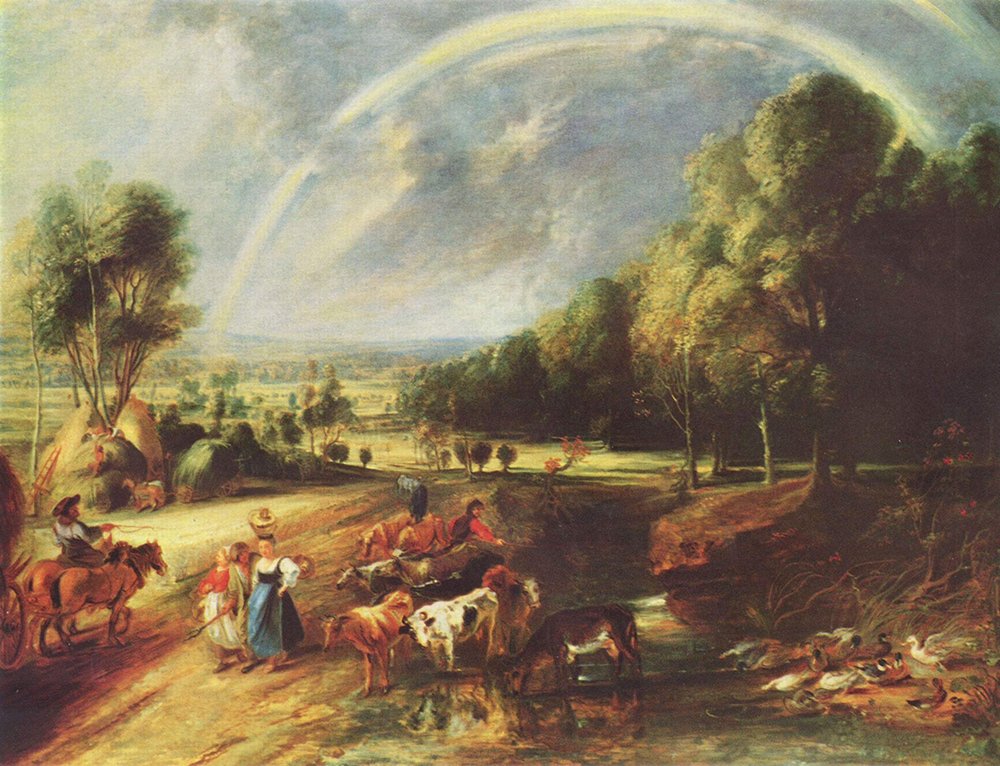 Tableau Rainbow par Peter Paul Rubens grand format mat avec cadre noir épuré