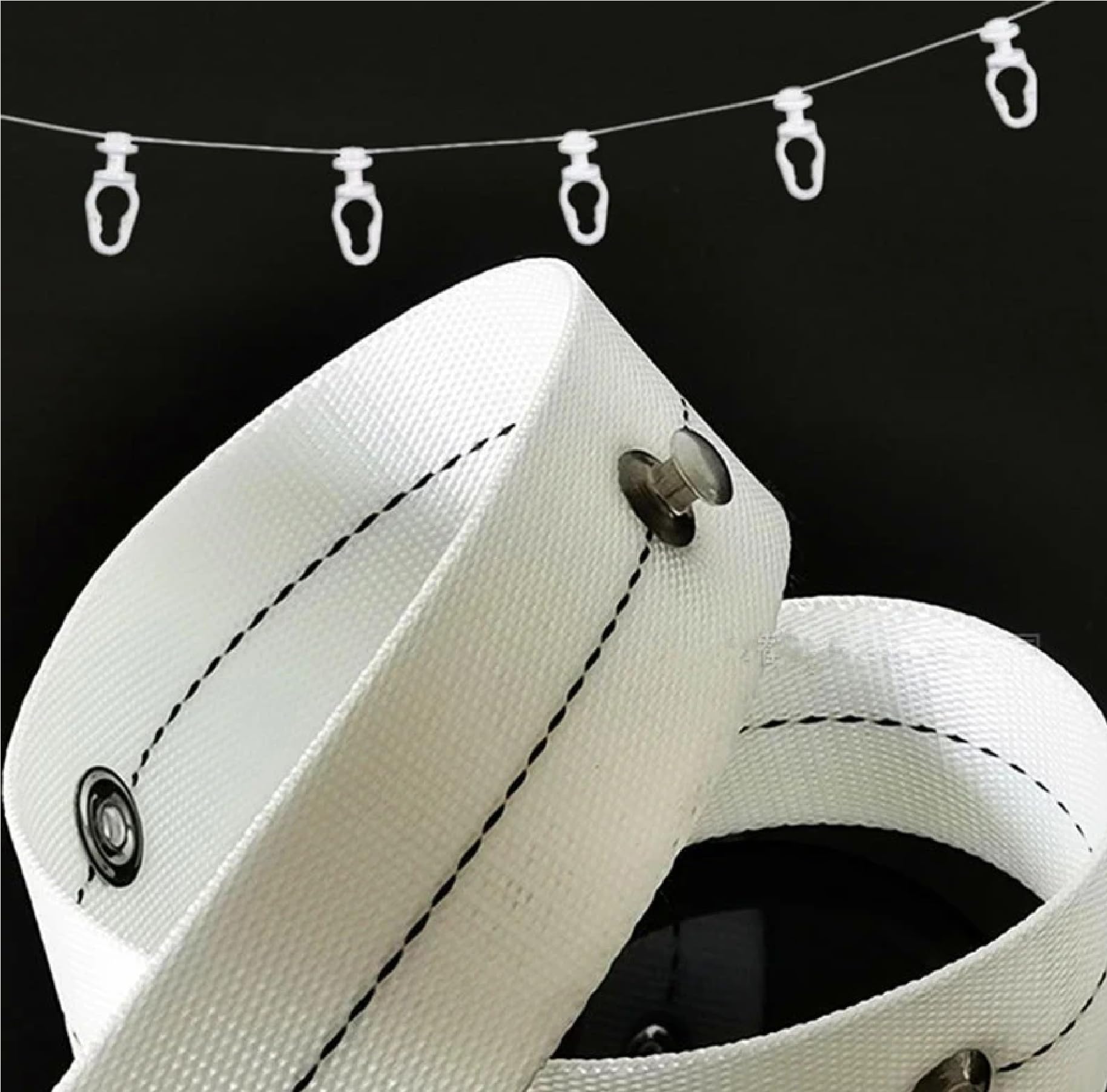 5 Meter S-Wave Smart Curtain Tape with Cord Track Kit with Tape Ripple-fold Snap Tape White, Drapery Curtain Tape Curtain Kit with Tape 1.25 Wide