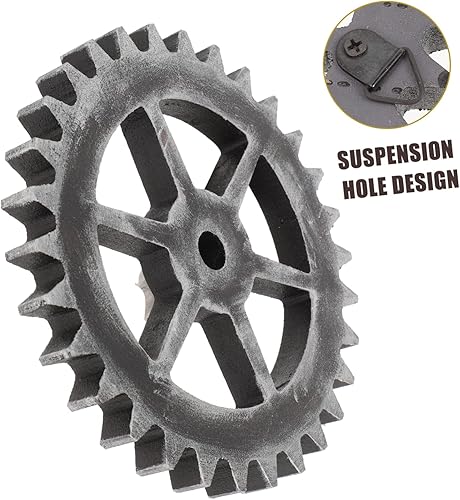 Vista 6 de Levemolo Rueda de engranaje de madera, arte de pared, engranaje retro, decoración única para el hogar, inauguración de la casa, estilo industrial Dec