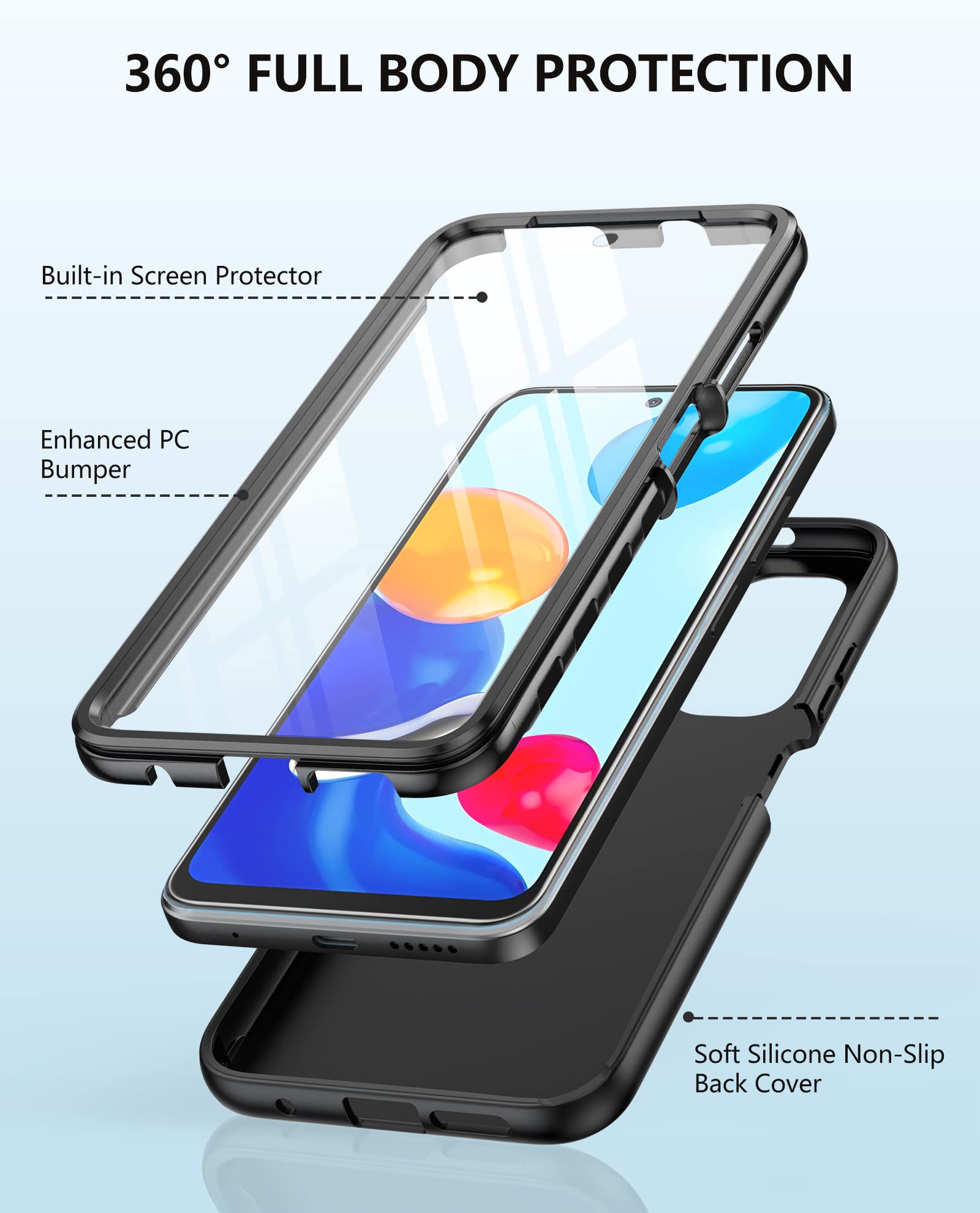 ESONG Cover per Xiaomi Redmi Note 11 4G/Note 11S 4G,Custodia