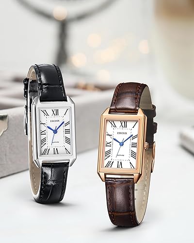 Miniatura 7 de Reloj clásico de cuarzo para mujer, elegante y resistente, con correa de piel de vacuno, perfecto para cualquier ocasión