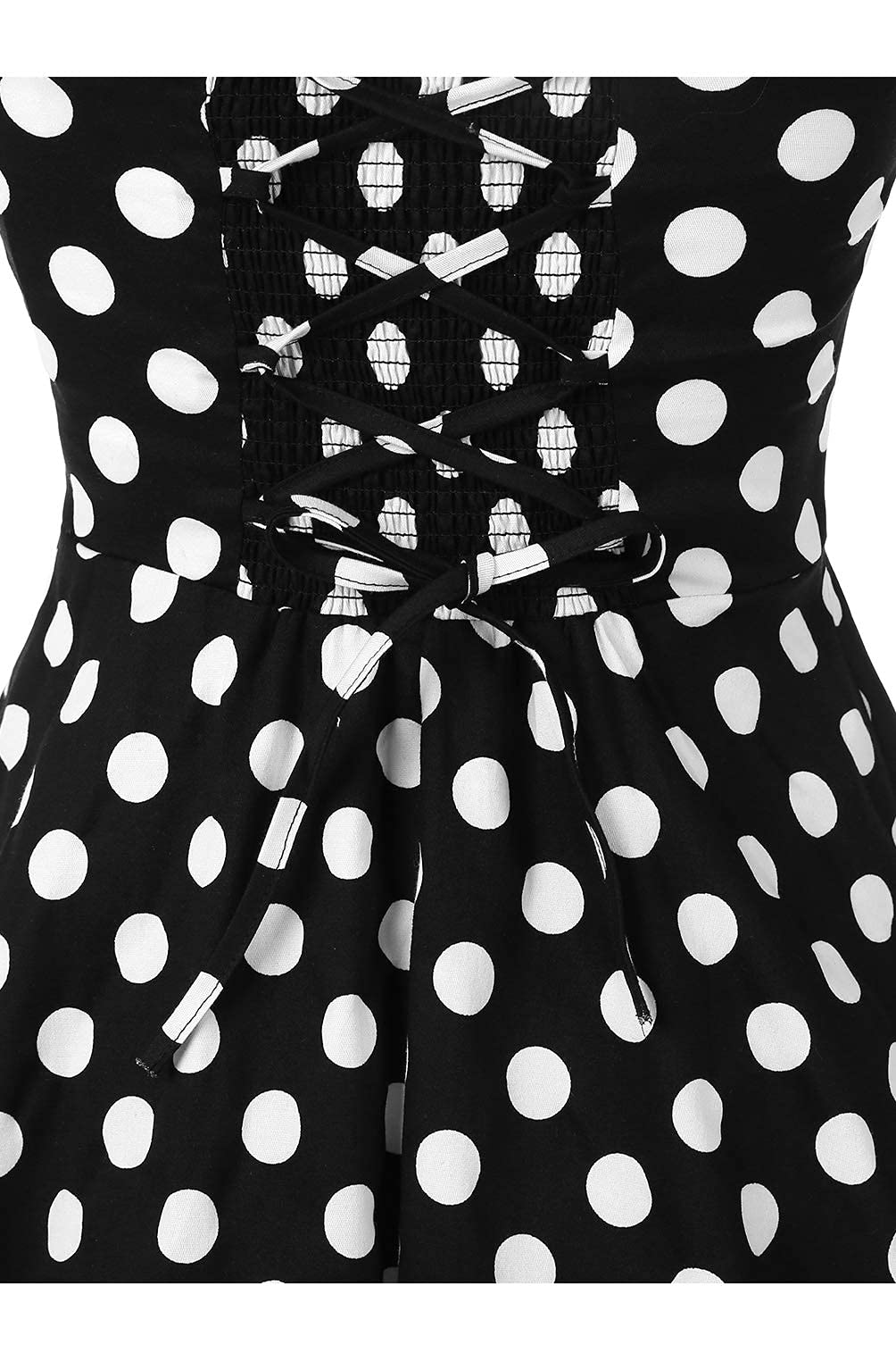 Topdress Women'sVintage Polka Audrey Dress 1950s Halter Retro Cocktail Dress: Small Black Dot