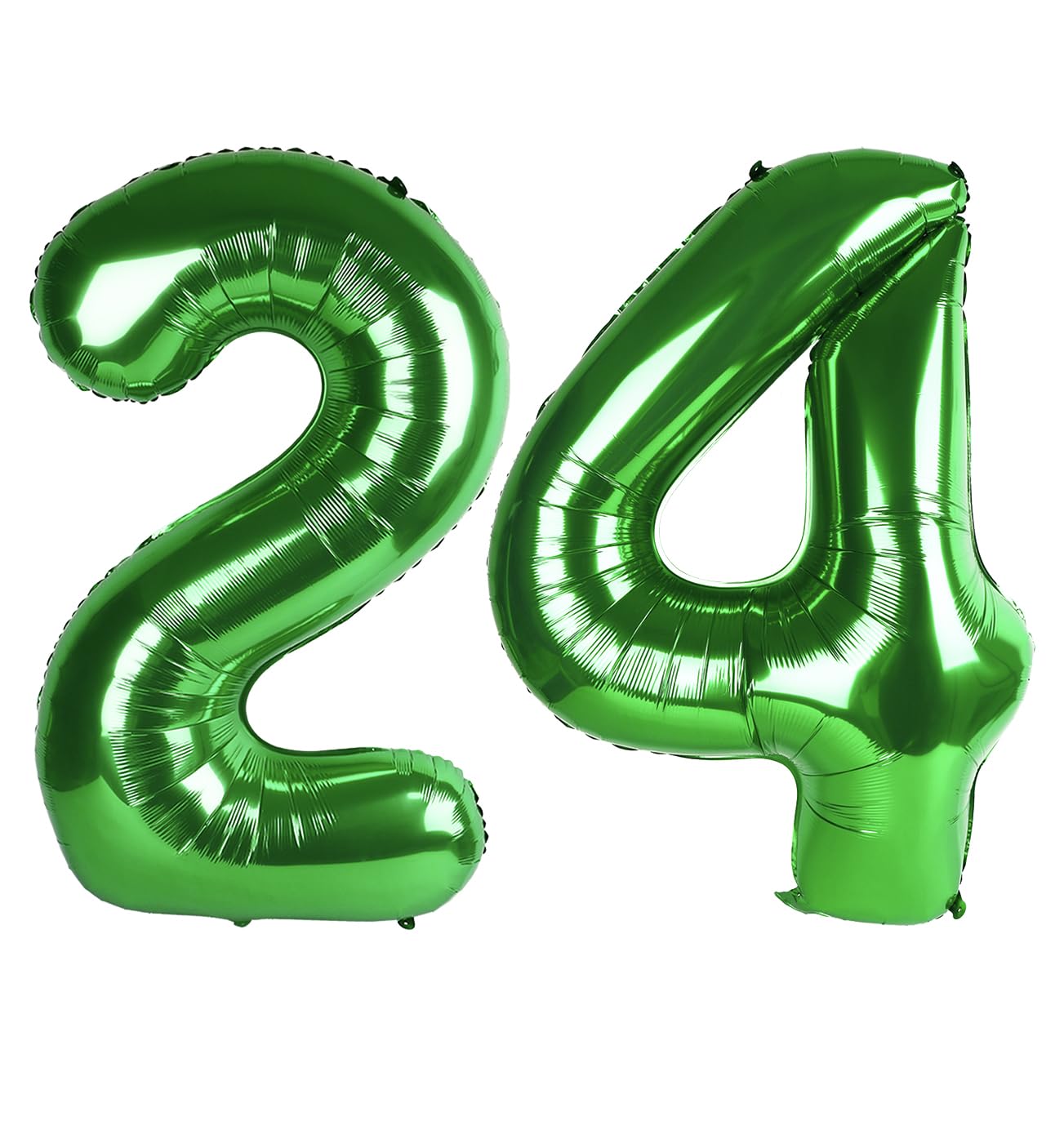 Photo 1 of 40 Inch Green Large Number 24 Birthday Balloon, Giant Number24 42 Balloons, Foil Mylar Big Balloons for Anniversary Graduation Supplies Decorations