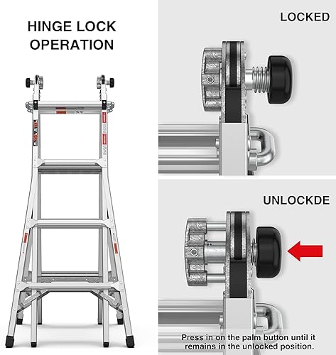 Miniatura 6 de Escalera de extensión plegable escalera plegable escalera plegable ingeniería doméstica multifuncional aleación de aluminio escalera telescópica
