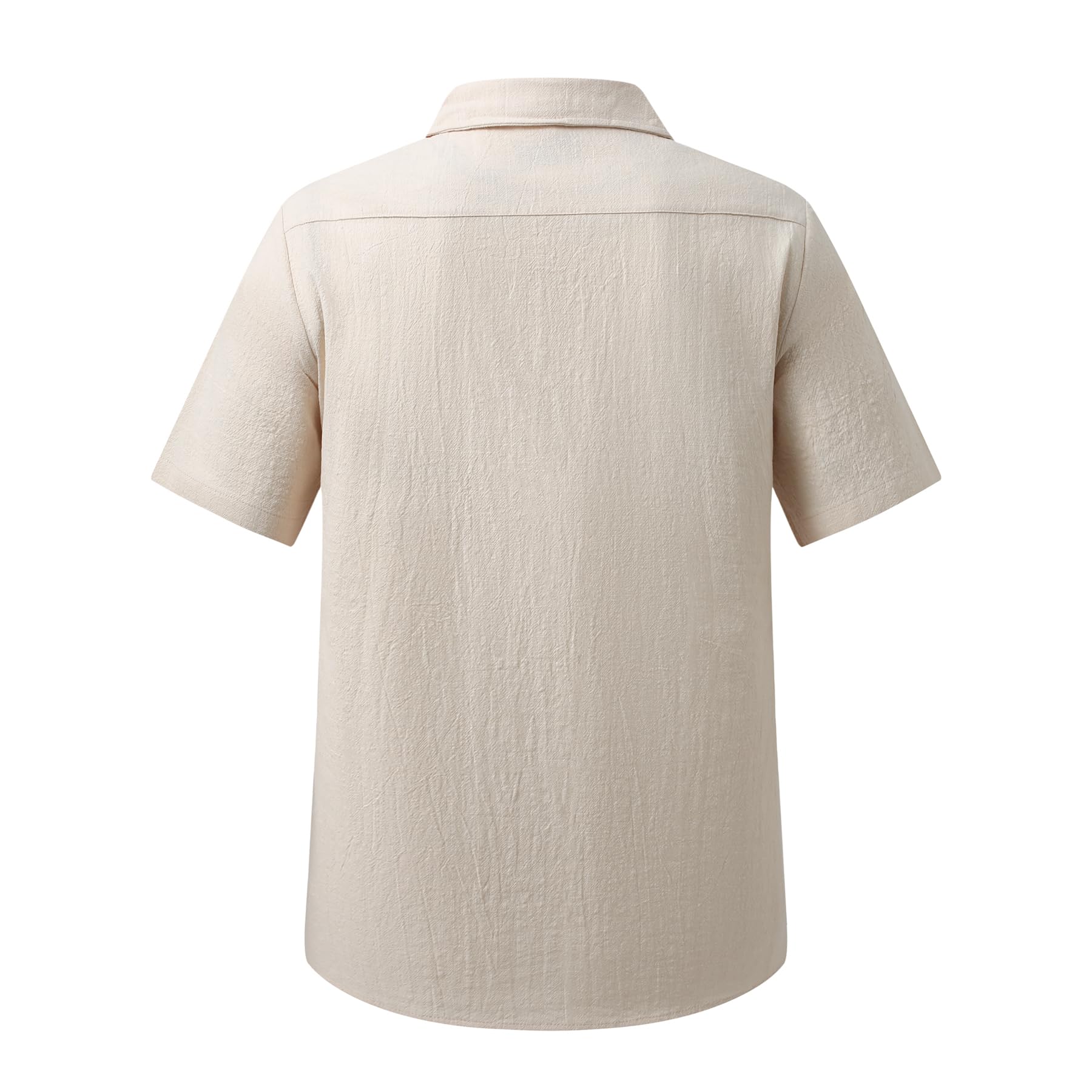 Allthemen Chemise à Manches Courtes Hommes Casual Couleur Uni Shirt Boutonnes Classique Revers Tops Plage Ete