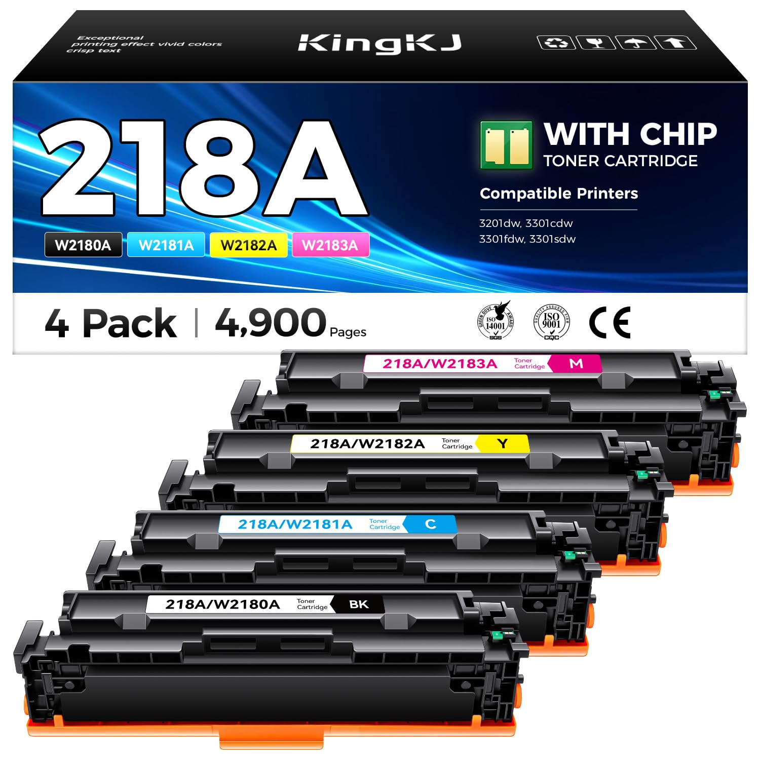 KingKJ 218A Toner Cartridges Set with chip 4-Pack