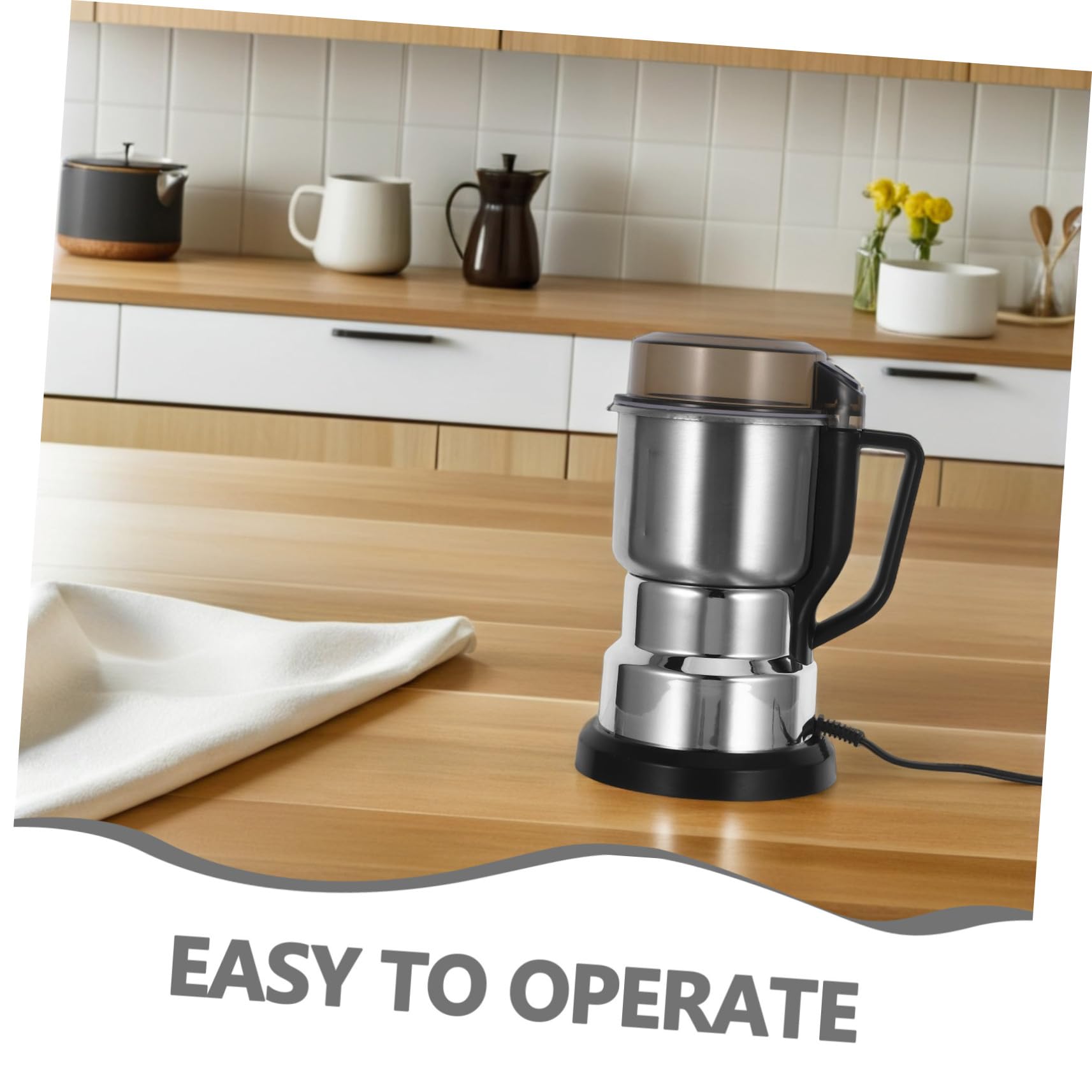 Generic Molino Eléctrico de Granos Multifunción con Cuchillas de Acero Inoxidable para Café Especias y Secos Compacto y Rápido para Cocina