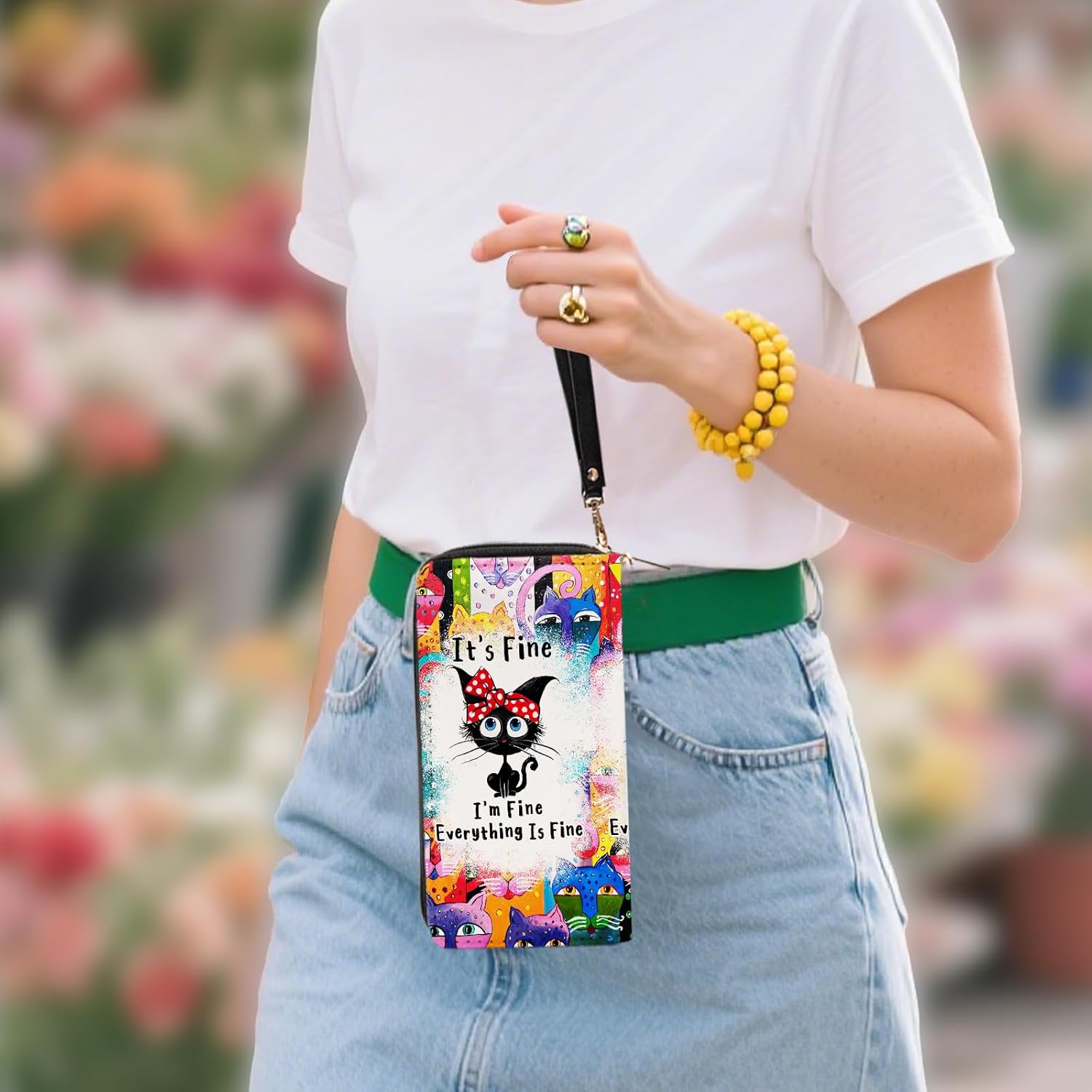 Black Cat Wallets for Women - Slim PU Leather Womens Wallet with Cash Zipper Coin Purse, Small Credit Card Holder Travel Wallet, Wristlet Wallets for Female Ladies Teen Girls Purse(Cat Lovers Gift) - Image 7